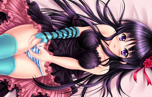 Girl, sexy, lingerie, pantsu, K-On, panties, thighhighs, long hair