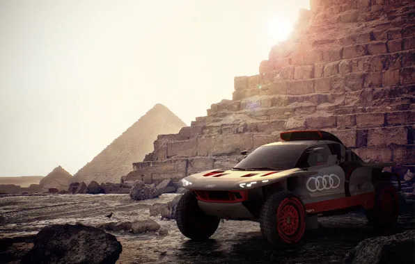 Audi, Pyramid, Egypt, Audi RS Q e-tron, Virtual world tour, Virtual World Tour, Pyramids in …