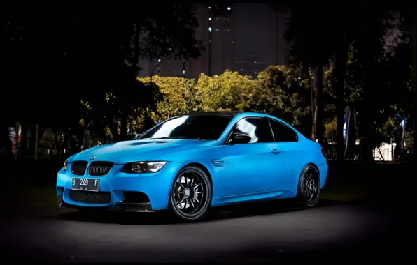 Picture Auto, Night, The city, Trees, BMW, Tuning, Machine