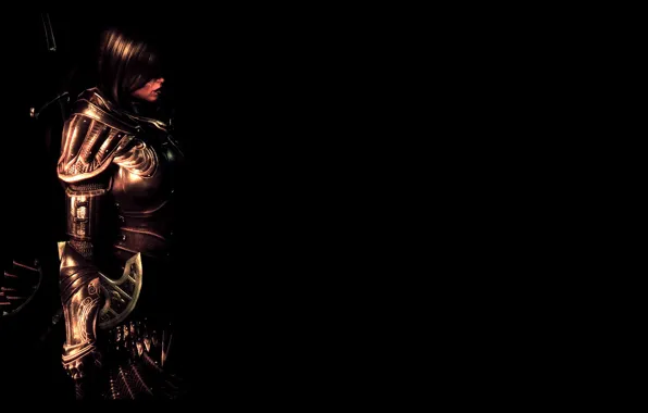 Picture girl, rendering, background, armor, warrior