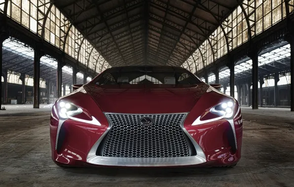 Car, Lexus, red, logo, strong, Lexus LC 500