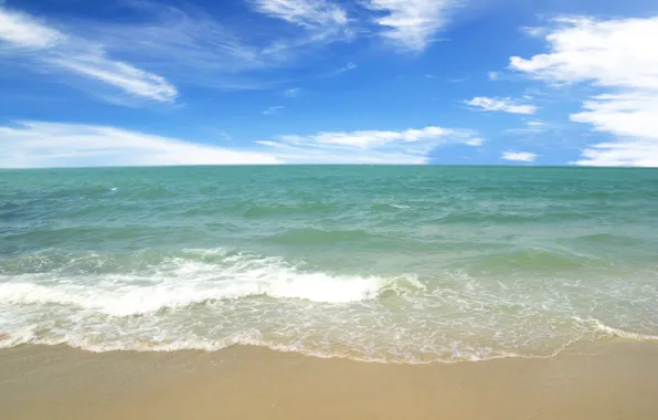 Sand, sea, wave, beach, summer, the sky, summer, beach