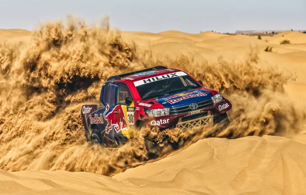 Sand, Auto, Sport, Machine, Speed, Race, Toyota, Hilux