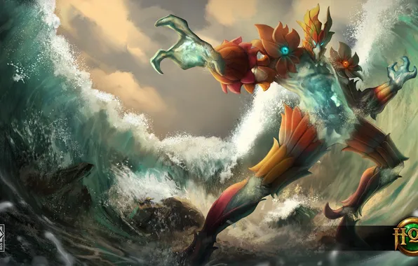 Picture sea, wave, Heroes of Newerth, Riptide, War Blossom
