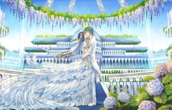 Park, kiss, garden, the dome, wedding
