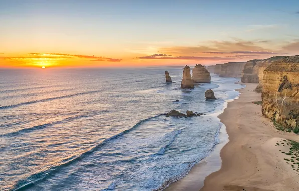 Picture sea, the sky, sunset, open, rocks