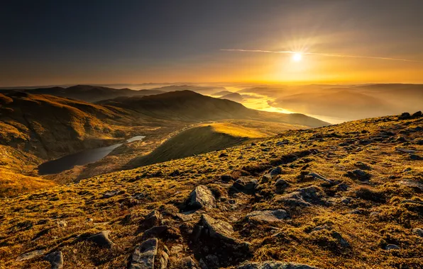The sun, mountains, Scotland