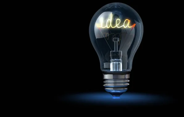 Picture digital art, abstraction, light bulb