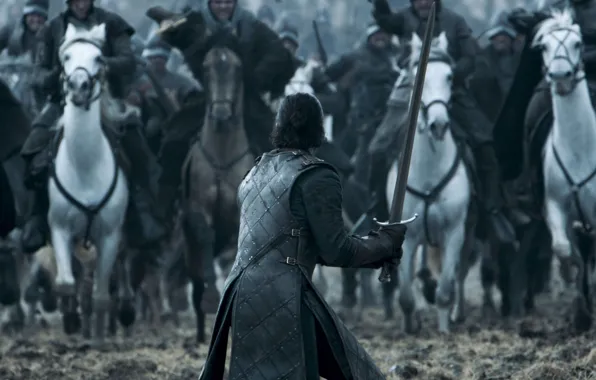 Game of thrones, Jon snow, battle of the bastards