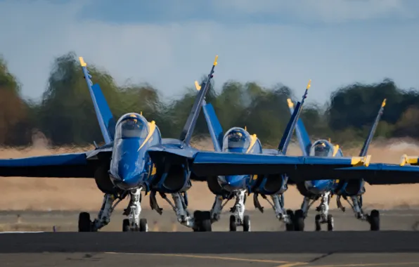 Fighter, cabin, the airfield, the rise, Blue Angels