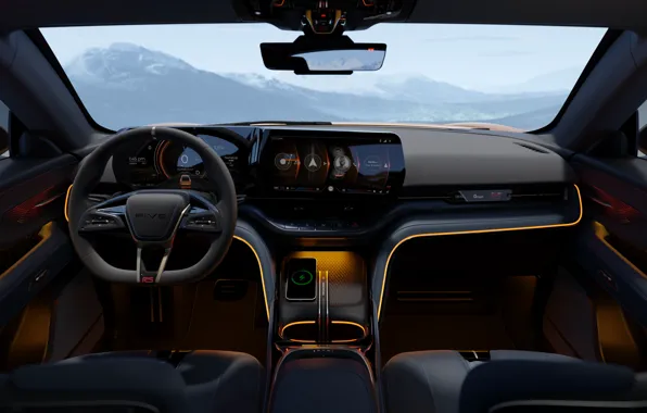 Picture steering wheel, dashboard, 2024, Mullen Five RS, Mullen Automotive