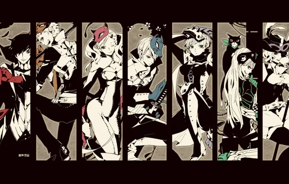 Picture Person 5, Persona 5, characters, collage