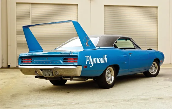 Picture Blue, 1970, Plymouth, Back, Muscle car, Superbird