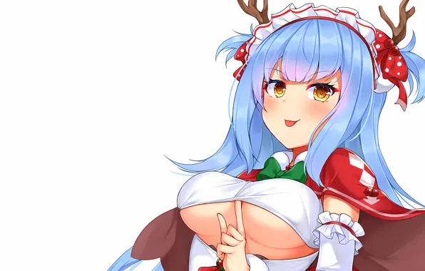 Girl, sexy, cleavage, blouse, long hair, boobs, anime, beautiful