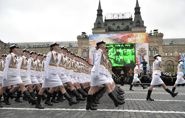 Picture victory day, parade, red square, Russia, military, defense, May 9, cadets