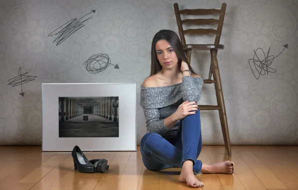 Picture girl, pose, background