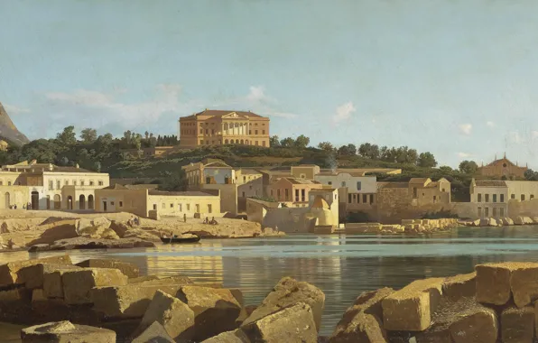 Sea, the city, stones, heat, shore, mountain, hill, the ruins