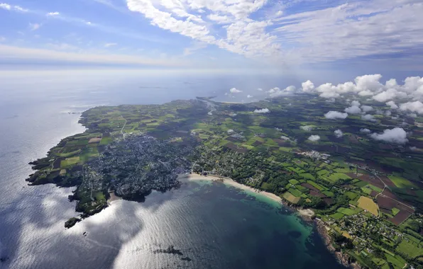 Sea, the sky, clouds, the ocean, earth, shore, Scraps