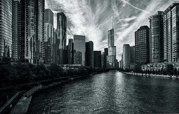 Picture building, skyscrapers, America, Chicago, Chicago, USA, skyscrapers