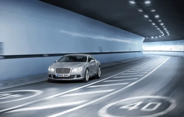 Picture road, machine, auto, movement, speed, the tunnel, continental, bentley