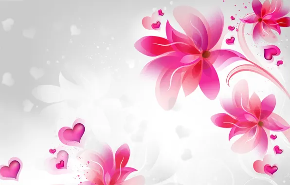 Flowers, collage, heart, Valentine's Day