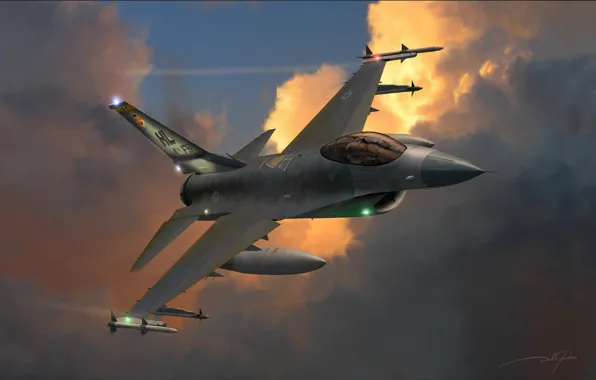 USA, F-16, USAF, F-16 Fighting Falcon, Multi-role fighter, Combat aircraft