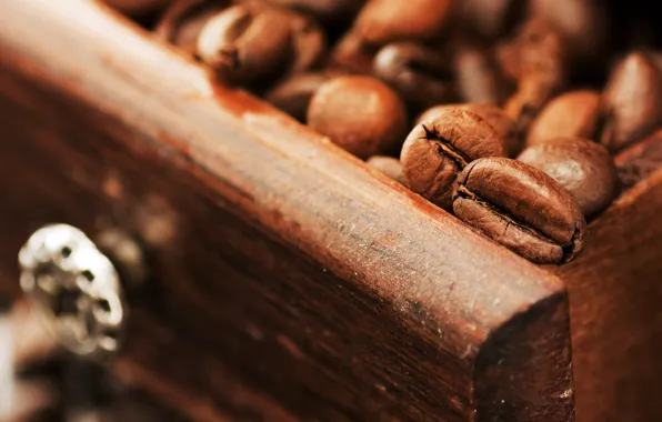 Macro, coffee, grain, locker