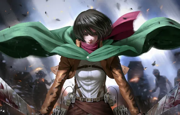 Fire, battlefield, flame, girl, sword, blood, game, soldier