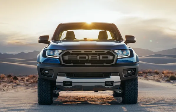 Ford, front view, Raptor, pickup, Ranger, 2019