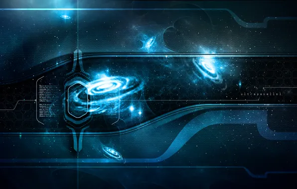Space, blue, quasar, time, ultraparallel