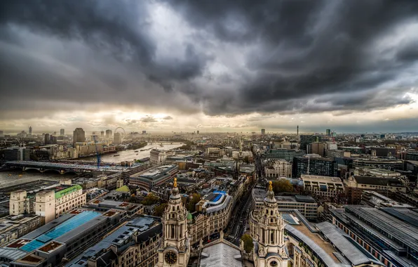 The sky, clouds, the city, London