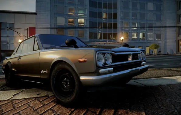 The city, lights, classic, Need for Speed The Run, nissan skyline GT-R