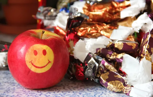 Picture macro, Apple, candy