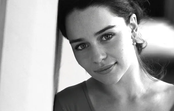 Beautiful, 1920x1200, Girls, black and white, Game of Thrones, Emilia Clarke, Actress