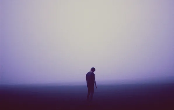 Picture misty, sad, man, melancholy, foggy