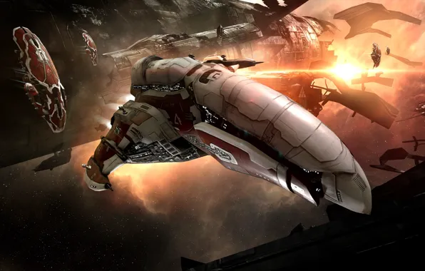 Nebula, station, Space, space, ruins, spaceship, eve online, space ship