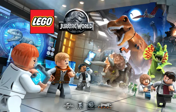 T-Rex, videogame, Jurassic, Jurassic Park, Jurassic World, Owen Grady, Indominus Rex, LEGO® Jurassic World™