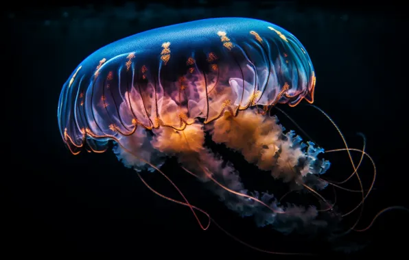 Sea, Medusa, underwater world, AI art, neural network