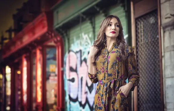 Picture girl, model, dress, Elena Rodriguez