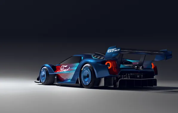 Ford, Ford GT, Blue, Racing, Rear, 2023, Ford GT Mk IV