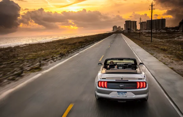 Sunset, Ford, California, Convertible, Mustang GT, 2019