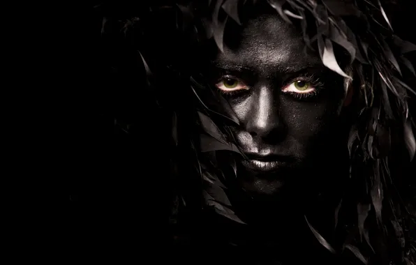 Black, brunette, look, makeup