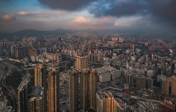 Clouds, the city, Hong Kong, China