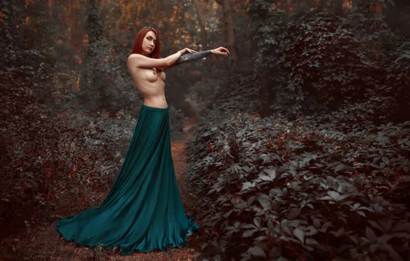Chest, girl, skirt, tattoo, Albert Forest