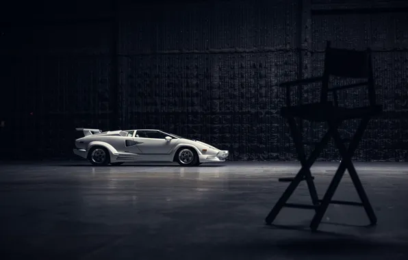 Lamborghini, white, Countach, Lamborghini Countach 25th Anniversary