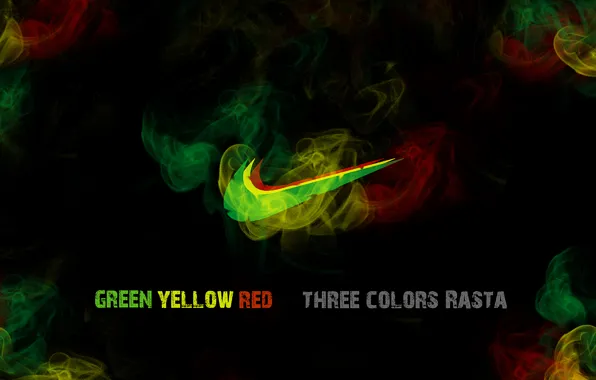 Red, yellow, Wallpaper, sport, smoke, the theme, green, Nike