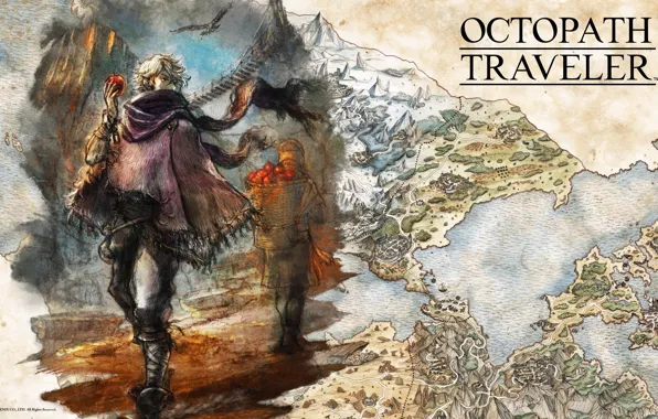 Fantasy, game, map, digital art, artwork, fantasy art, thief, Octopath Traveler