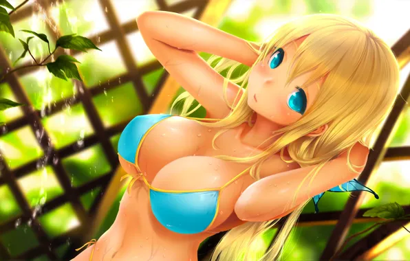 Picture swimsuit, girl, blonde