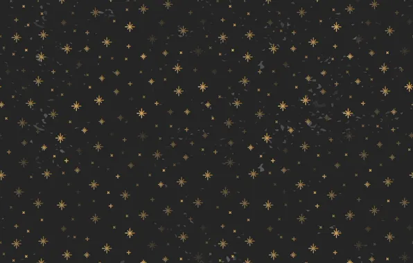 Stars, gold, texture, black background, pattern