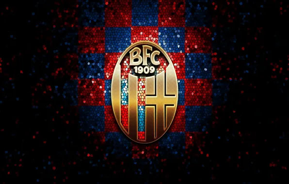 Wallpaper, sport, logo, football, Bologna, glitter, checkered